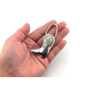 Native American Sterling Silver Key‎ Fob Western Boot Design Navajo Accessory **